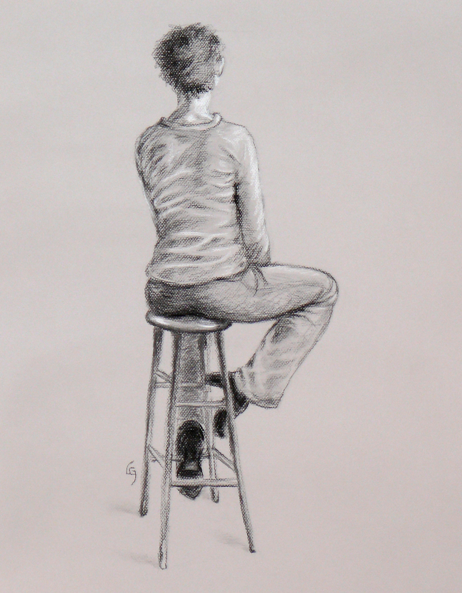 Girl on stool